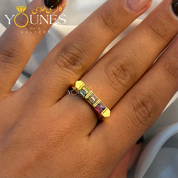 انگشتر طلا باگت نگینی